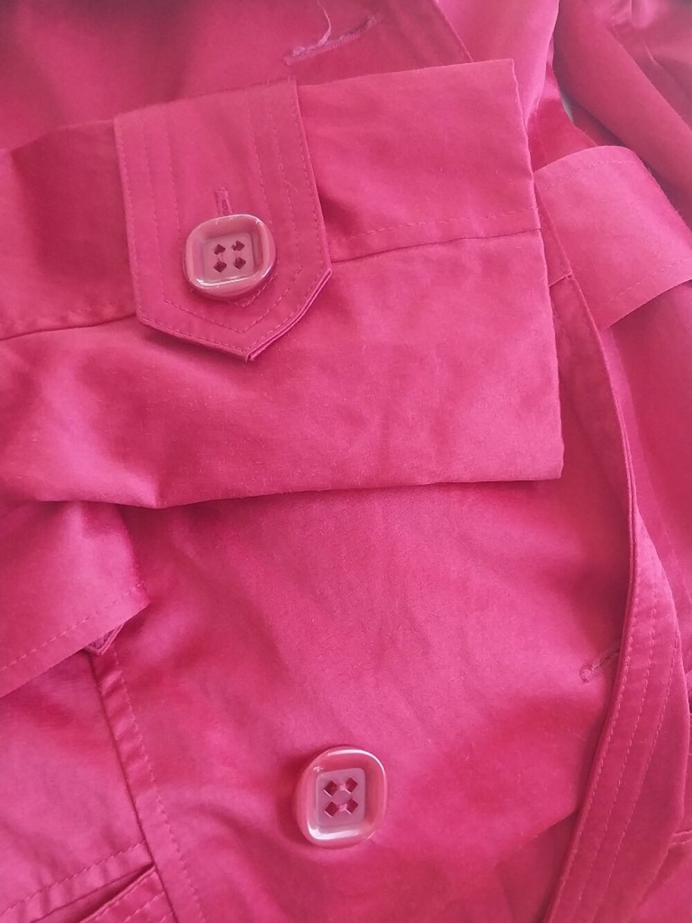Stunning Red Raspberry Trench Coat - Picture 6 of 8